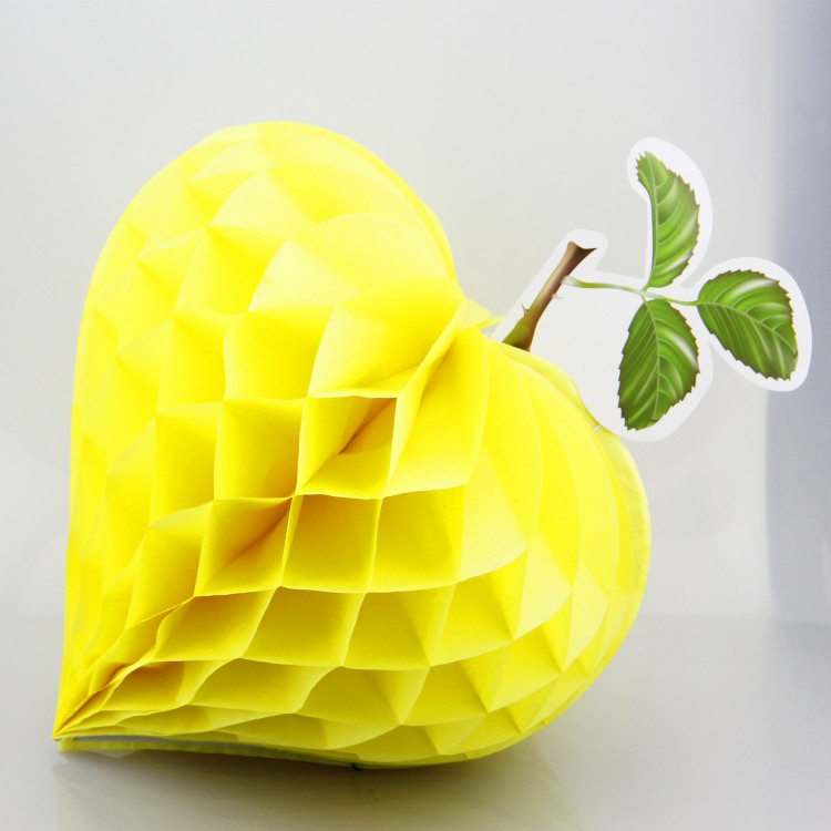 Yellow Strawberry Shaped Tissue Paper Honeycomb Balls