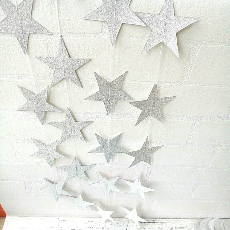 glitter paper star garland