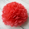 Umiss paper flowers red paper pom poms decorations for wedding