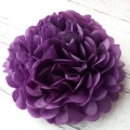 Umiss tissue paper flowers dark purple paper pom poms for birthday celebration events christmas day decorations