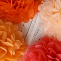 Umiss orange set tissue paper pom poms bridal shower  baby shower, mother's day graduation valentine's day