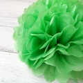 apple green tissue paper flower balls, wedding pom poms for sale