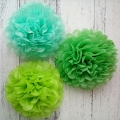 Umiss blue-green set tissue paper pom poms back to school Christmas Mantle Christmas tree Booth decor bridal showers