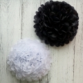 New products 2016 black and white tissue paper pom poms diy flower ball