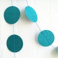 Umiss Blue Glitter Paper Circle Garland For New Year