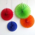 4Pcs Colorful Paper Flower Fan for baby shower