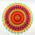 6 Vibrant Bright Colors Hanging Paper Fans Rosettes Party Decoration 8