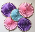 Umiss Fold Metalic Foil Gold Paper Fans Pinwheel Decorations for Wedding