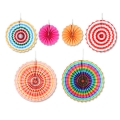 Fold Paper Fans For Party Decorations Set Of 6