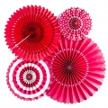 Fold Paper Fans For Party Decorations Set Of 4  Six Colours