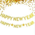 Paper Decorations Happy New Year Banner Gold
