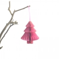 Customized Pink Honeycomb Paper Christmas Tree