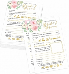 25 Floral Wedding Advice Cards - Bridal Shower Games, Wedding Guest Book Alternative, Wedding Card Boxes For Reception, Wedding Games For Guests Reception Advice For The Bride Wedding Table Decoration