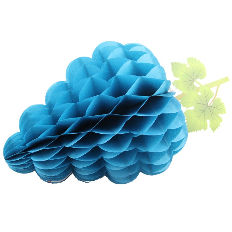 Blue Grape Shaped Tissue Paper Honeycomb Balls