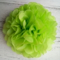 citrus green hanging tissue pom poms, paper flowers for party decorations
