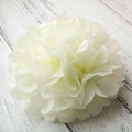 ivory white baby shower flower pom poms, tissue paper balls diy