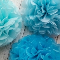Umiss sky-blue set tissue paper pom poms gender reveal home decor nursery or children room dorm decor