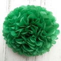 holiday green tissue paper pompoms, christmas party supplies