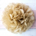 champagne color small homemade hanging tissue pom poms, paper decoration balls