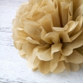 champagne color small homemade hanging tissue pom poms, paper decoration balls
