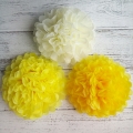 DIY yellow tissue paper balls pom poms for sale