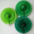 Umiss 3 pieces green party favors snowflake paper fans decorations