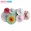 Umiss fold Paper Fans  Hanging Pinwheel for Party Decorations Set of 8