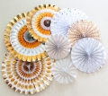 Set Of 8 Fold Paper Fans For Party Decorations