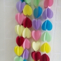 Umiss Colorful Wedding  tissue paper 3d heart shape wire garlands