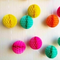 Colorful Paper Honeycomb Balls Garland For Baby Showers Birthday Party Decoration