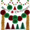 Merry Christmas Decorations  Paper Honeycomb Tree banner