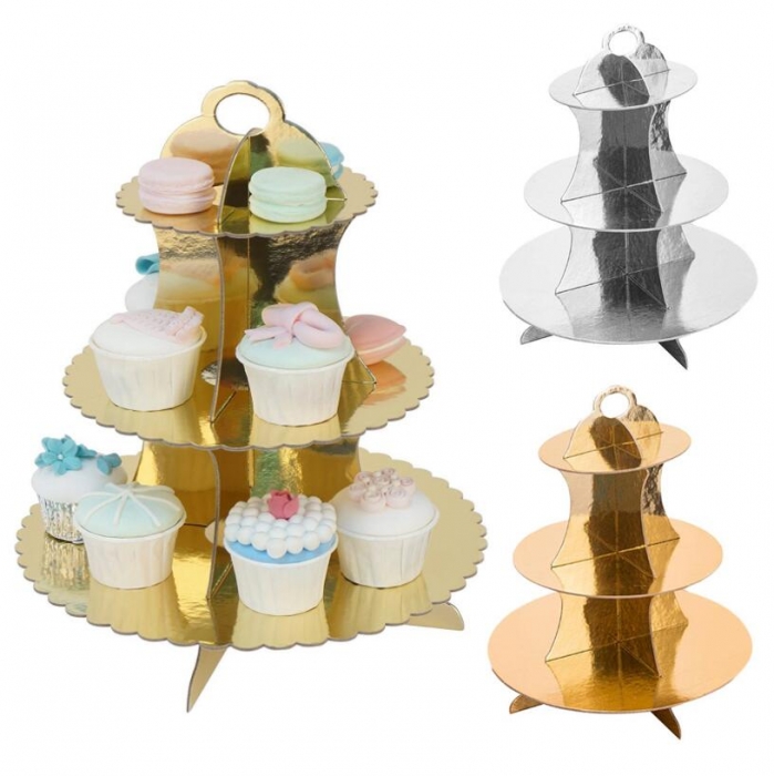 Foil Gold Paper Cake Stand