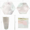 Pink Marble Disposable Tableware