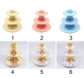 Foil Gold Paper Cake Stand Cupcake Holder For Birthday Party Decoration