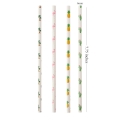 Hawaiian Tropical Party Paper Straws, Flamingo/Pineapple/Cactus/Coconut Tree Biodegradable Straws for Beach Cocktail Luau Decorations