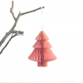 Customized Pink Honeycomb Paper Christmas Tree