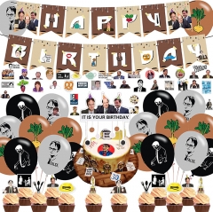 Roll over image to zoom in It is Your Birthday Party Decorations,Birthday Party Supplies For The Office TV Show Party Supplies Includes Banner - Cake Topper - 12 Cupcake Toppers - 18 Balloons - 50 The Office Stickers