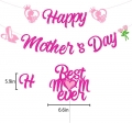 Mothers Day Decorations Kit Includes Happy Mother's day Banner Best Mom Ever Cake Topper and Latex Balloons Perfect for Mother's Day Party Supplies