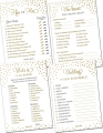 Bridal Shower Games - Set of 4 Games for 30 Guests - Double Sided Cards - Wedding Shower Games - Gold Polka Dots