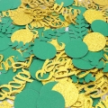 Greenery Baby Shower Confetti Decorations - Sage Green Table Scatter Confetti with Eucalyptus, Gold Baby Letter, Green Paper Confetti for Baby Shower Gender Reveal Table Decorations