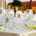 220 Pieces Gold Wedding Table Confetti, Mr and Mrs Gold Diamond Ring Paper Circle Dots Diamond Glitter Confetti for Marriage Ceremony Anniversary Valentine's Day