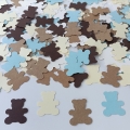 300PCS Cream Brown Teddy Bear Baby Shower Table Confetti Sprinkles Scatter Boy Girl First Birthday Rustic Party Decoration