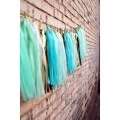 Tissue Paper Tassel Garland (Pack of 30, White Mint Aqua Gold) Mermaid Party Decor First Birthday Hanging Decorations