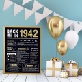 80 Years Ago 80th Birthday Wedding Anniversary Poster 3 Pieces 11 x 14 70s Party Decorations Supplies Large Sign Home Decor for Men and Women ( Back in 1942 - 80 Years)
