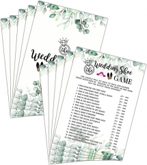 Bridal Shower Game Set - Wedding Shoe Game Cards for Wedding - Greenery Wedding Party Favor Decor - Tropical Jungle Theme Engagement/Bachelorette Party Games Supplies & Activities - 30 Game Cards(B03)