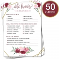 Bridal Shower Games - Wedding Shower Games - Set of 5 Activities for 50 Guests - 250 Cards Pack - Bridal Shower Supplies - Rose Gold