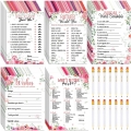 250 Pieces Bridal Shower Games Supplies Include 5 Sets 50 Wedding Games Cards and 50 Pencils, Bridal Shower Decorations Bridal Favors for Guests Bride Groom Bridal Wedding Shower Party, 50 Guests