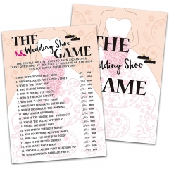 Bridal Shower Game Cards, Wedding Shoe Game, Brid with Holding Flowers Pink Engagement Party Cards For Wedding, Set of 30 Cards