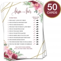 Bridal Shower Games - Wedding Shower Games - Set of 5 Activities for 50 Guests - 250 Cards Pack - Bridal Shower Supplies - Rose Gold