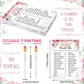 250 Pieces Bridal Shower Games Supplies Include 5 Sets 50 Wedding Games Cards and 50 Pencils, Bridal Shower Decorations Bridal Favors for Guests Bride Groom Bridal Wedding Shower Party, 50 Guests